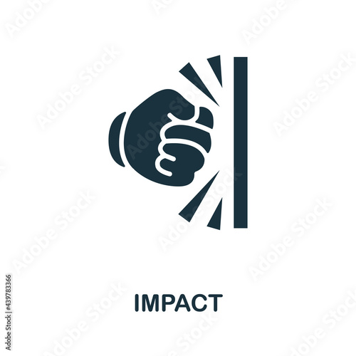 Impact icon. Simple creative element. Filled monochrome Impact icon for templates, infographics and banners