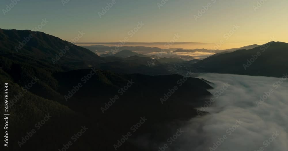 Dawn view of Fuji mountain with cloud sky in Japan Dawn view of Fuji mountain with cloud sky in Japan