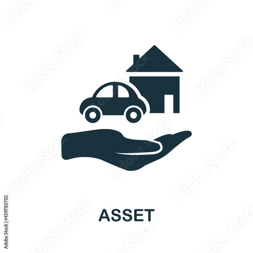 Asset icon. Simple creative element. Filled monochrome Asset icon for templates, infographics and banners