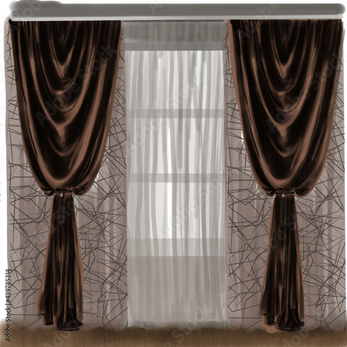 curtains,curtain, curtain, curtain, curtain, drapery,curtain, product, tulle, transparent tulle, tulle with abstract pattern, tulle with geometric pattern, brown curtain, beige curtain, coffee curtain