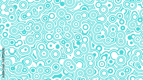 Abstract background of azure concentric circles on white. Vector illustration.