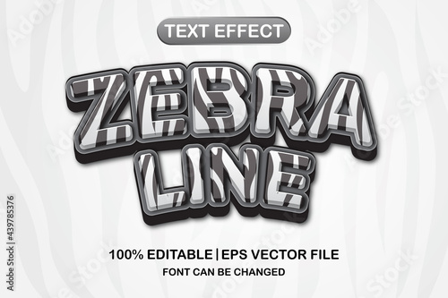zebra line 3d editable text effect