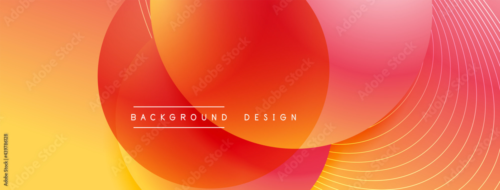 Gradient circles with shadows. Vector techno abstract background. Modern overlapping forms wallpaper background, design template Gradient circles with shadows. Vector techno abstract background. Modern overlapping forms wallpaper background, design template