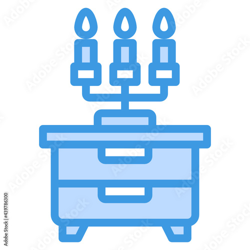 Candelabra blue outline icon