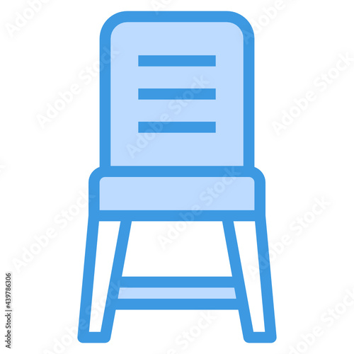Chair blue outline icon