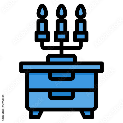 Candelabra filled outline icon