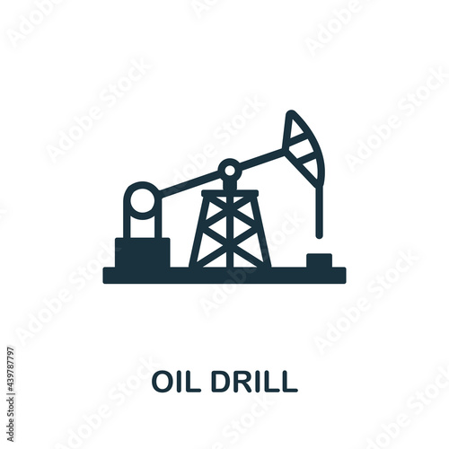 Oil Drill icon. Monochrome simple element from oil industry collection. Creative Oil Drill icon for web design, templates, infographics and more