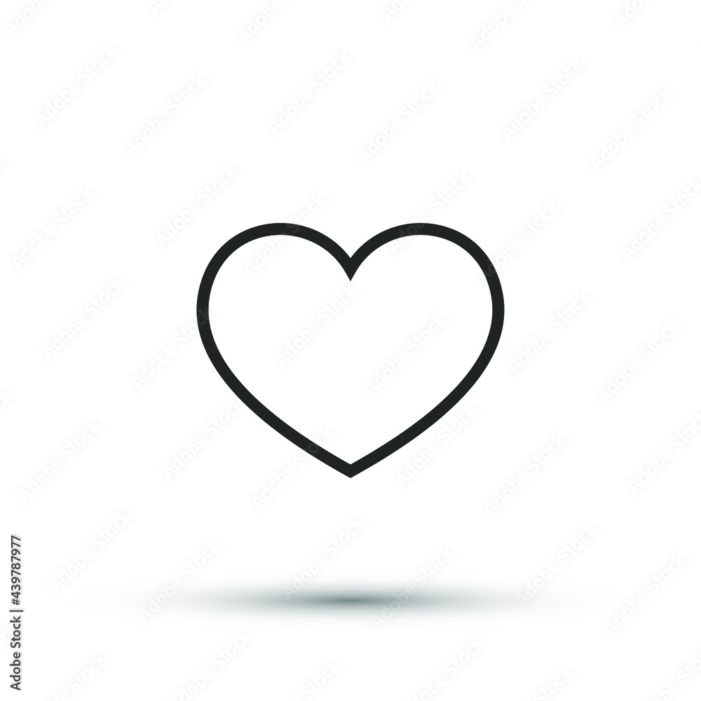A heart icon vector element for trendy design. Simple pictogram for mobile concept and web apps. Vector line love emotion icon isolated on a white background.