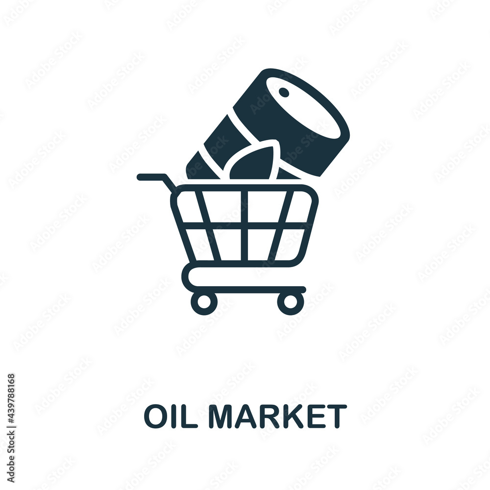 Oil Market icon. Monochrome simple element from oil industry collection. Creative Oil Market icon for web design, templates, infographics and more Oil Market icon. Monochrome simple element from oil industry collection. Creative Oil Market icon for web design, templates, infographics and more