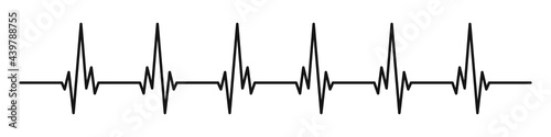 Heartbeat line isolated on white background. Heart rate or cardiogram concept. ECG. Vector illustration