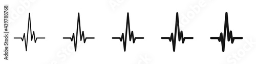 Heartbeat line isolated on white background. Heart rate or cardiogram concept. ECG. Vector illustration