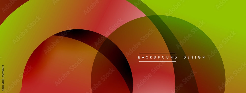 Abstract overlapping lines and circles geometric background with gradient colors Abstract overlapping lines and circles geometric background with gradient colors