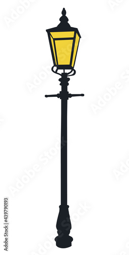 street lamp post in flat style, isolated