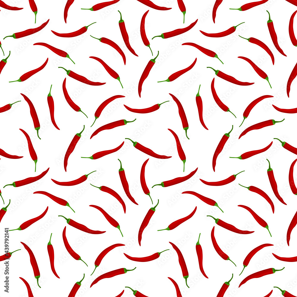 Vector seamless chili pepper pattern. An idea for decors, decorations, wallpapers, gifts, food themes. Vector seamless chili pepper pattern. An idea for decors, decorations, wallpapers, gifts, food themes.