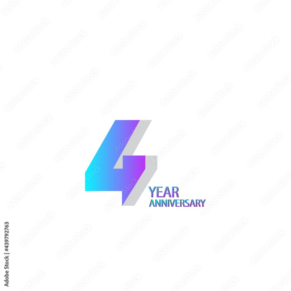 4 Year Anniversary Celebration Vector Template Design Illustration 4 Year Anniversary Celebration Vector Template Design Illustration