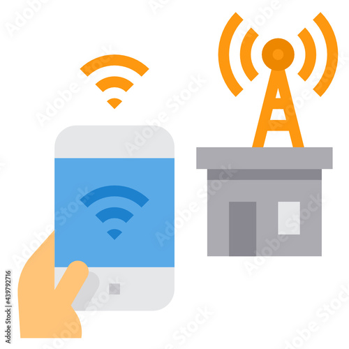 Radio Antena flat icon