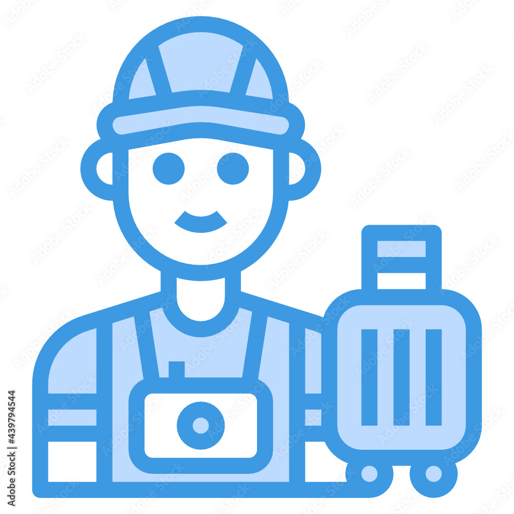 Tourist blue outline icon Tourist blue outline icon