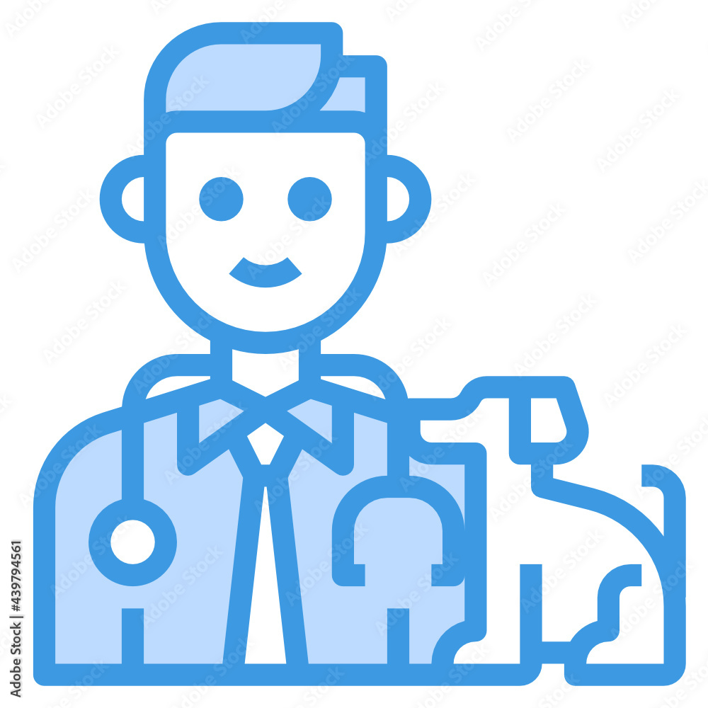 Veterinarian blue outline icon Veterinarian blue outline icon