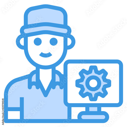 Technician blue outline icon