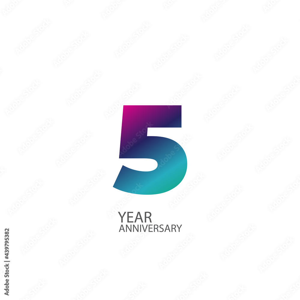 5 Year Anniversary Celebration Vector Template Design Illustration 5 Year Anniversary Celebration Vector Template Design Illustration