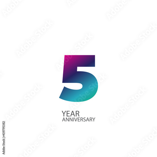 5 Year Anniversary Celebration Vector Template Design Illustration