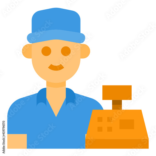 Cashier flat icon