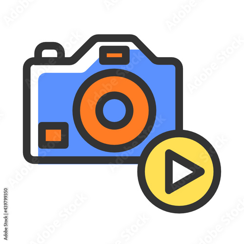 DSLR Camera filled outline ...