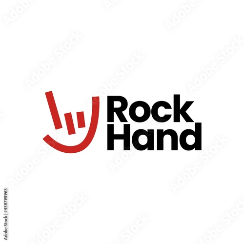 rock metal hand finger gesture logo vector icon illustration