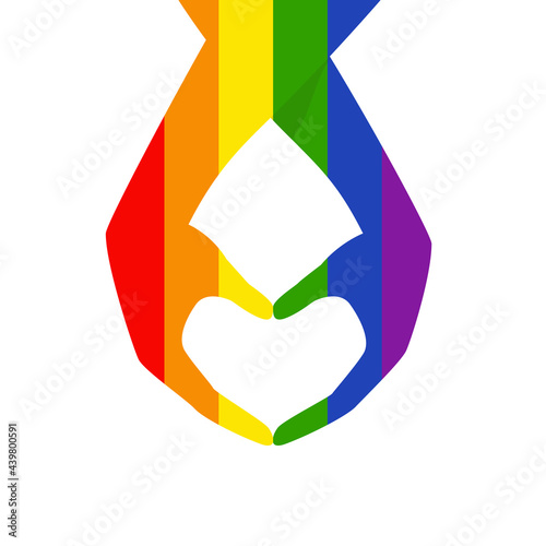 LGBTQ hands making up heart shape