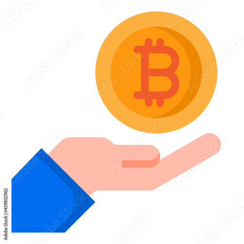 bitcoin flat style icon