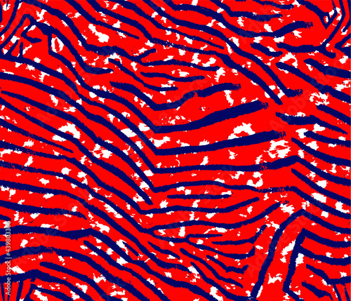 Abstract Hand Drawing Zebra Tiger Stripes and Leopard Cheetah Skin Shapes Seamless Vector Pattern Isolated Background