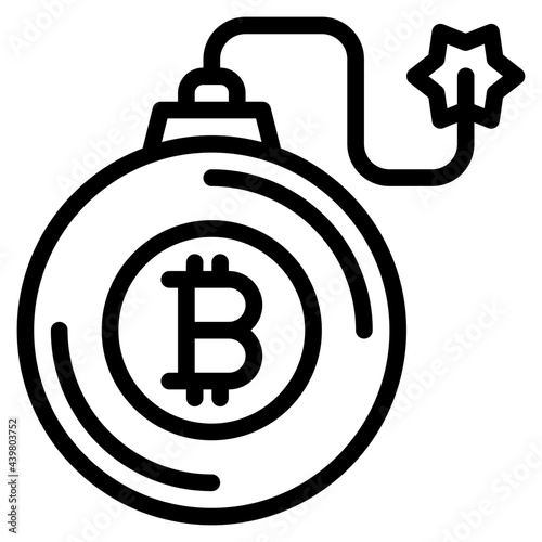 bitcoin outline style icon