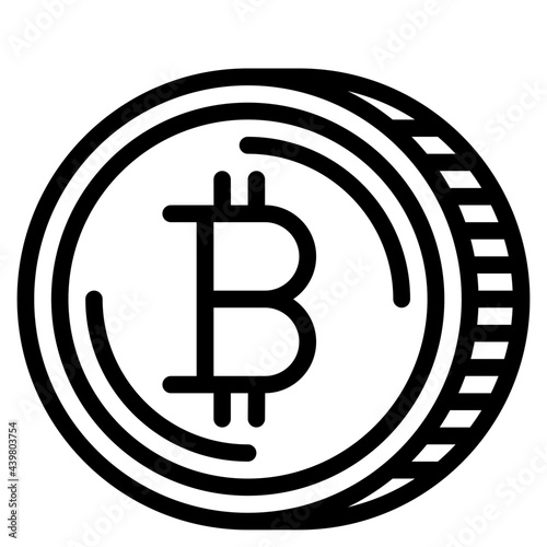 bitcoin outline style icon