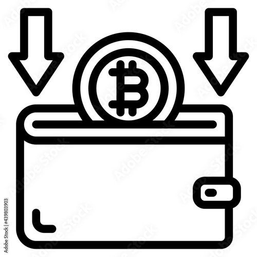bitcoin outline style icon