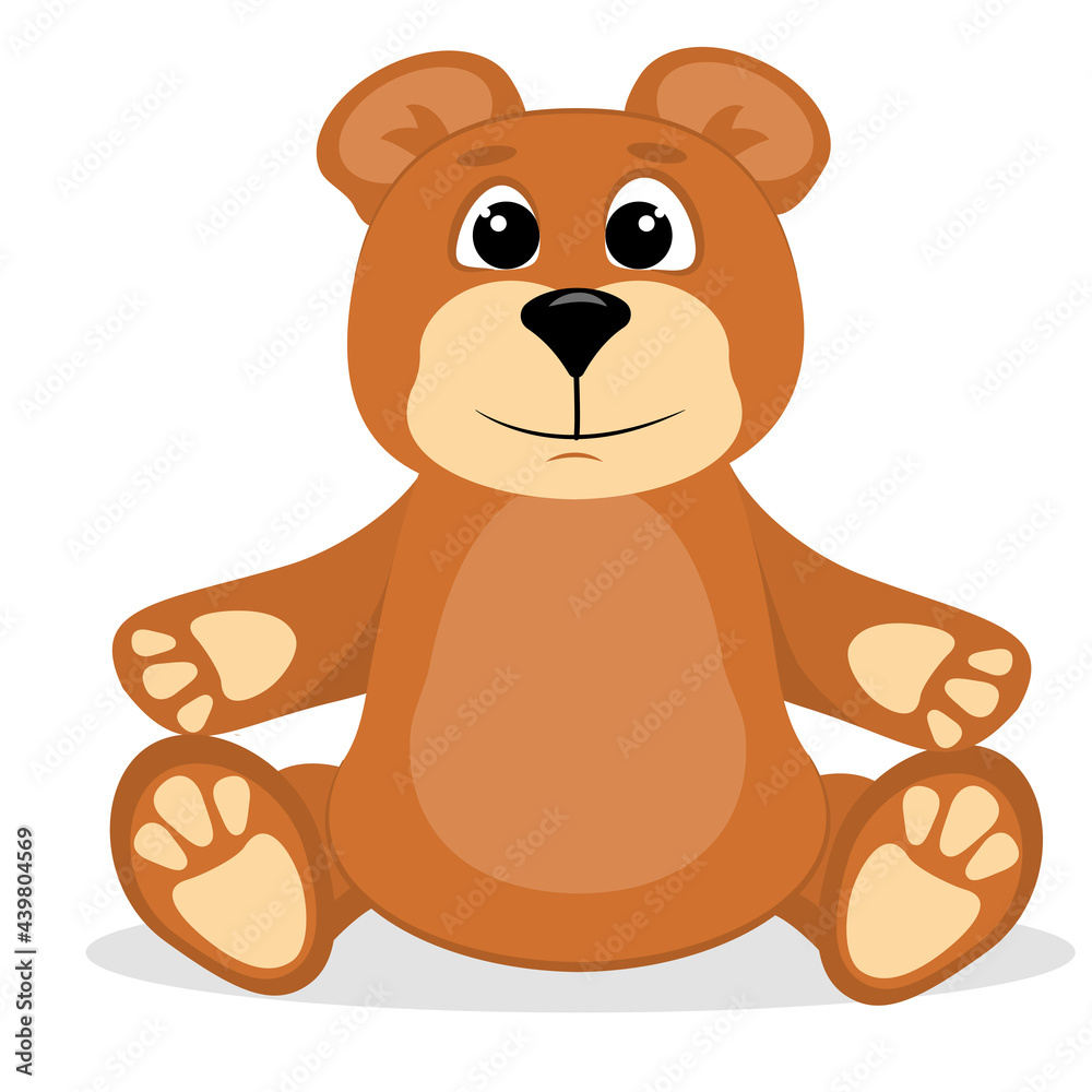 Fototapeta premium vector illustration of a smiling teddy bear isolated on a white background