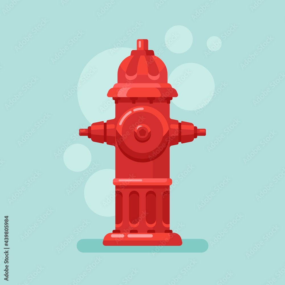 Red fire hydrant in flat style. Vector illustration. Red fire hydrant in flat style. Vector illustration.