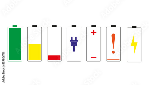 Set of battery capacity icons