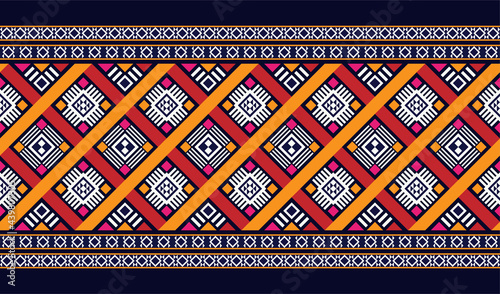 Canvastavla colorful tribal or ethnic vector seamless  pattern