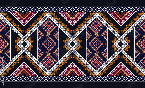 Ethnic pattern vector background. seamless pattern traditional, Design for background, wallpaper, Batik, fabric, carpet, clothing, wrapping, and textile.Vector illustration.tribal pattern.