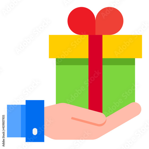 giftbox flat style icon