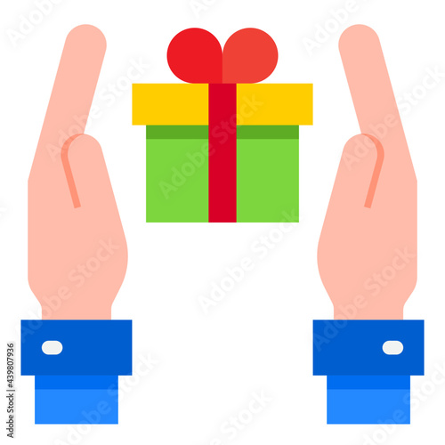 giftbox flat style icon