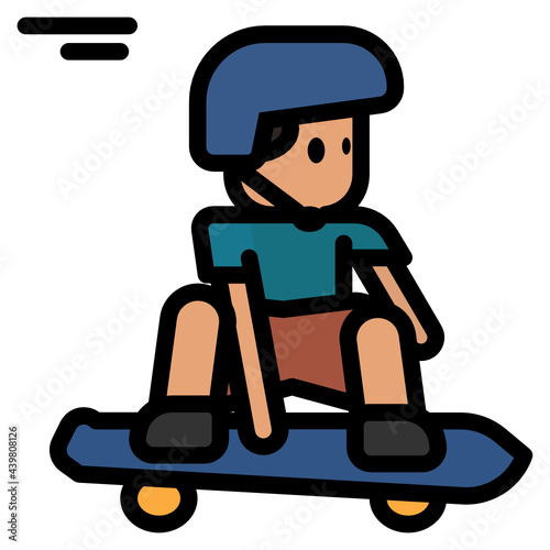 skateboarding boy icon