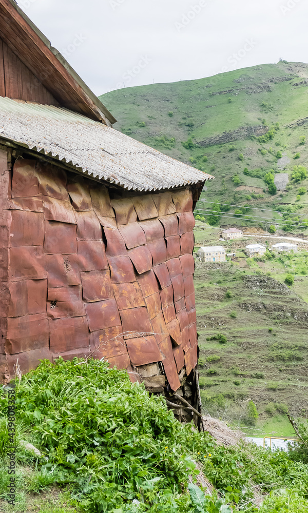 Fragment of the houseю Countryside Kubachi in Dagestan mountains, Russia