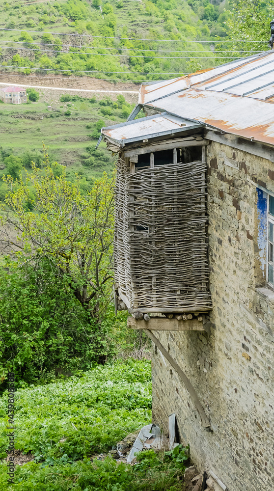 Fragment of the houseю Countryside Kubachi in Dagestan mountains, Russia