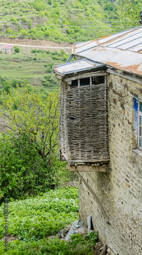 Obraz na płótnie Fragment of the houseю Countryside Kubachi in Dagestan mountains, Russia w salonie