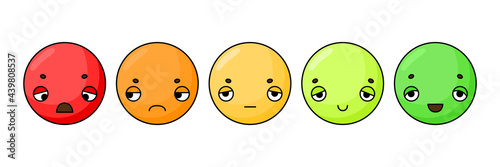 User experience feedback concept with different mood emoji. Feedback emoji form for web site or app	