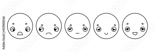 User experience feedback concept with different mood emoji. Feedback emoji form for web site or app	