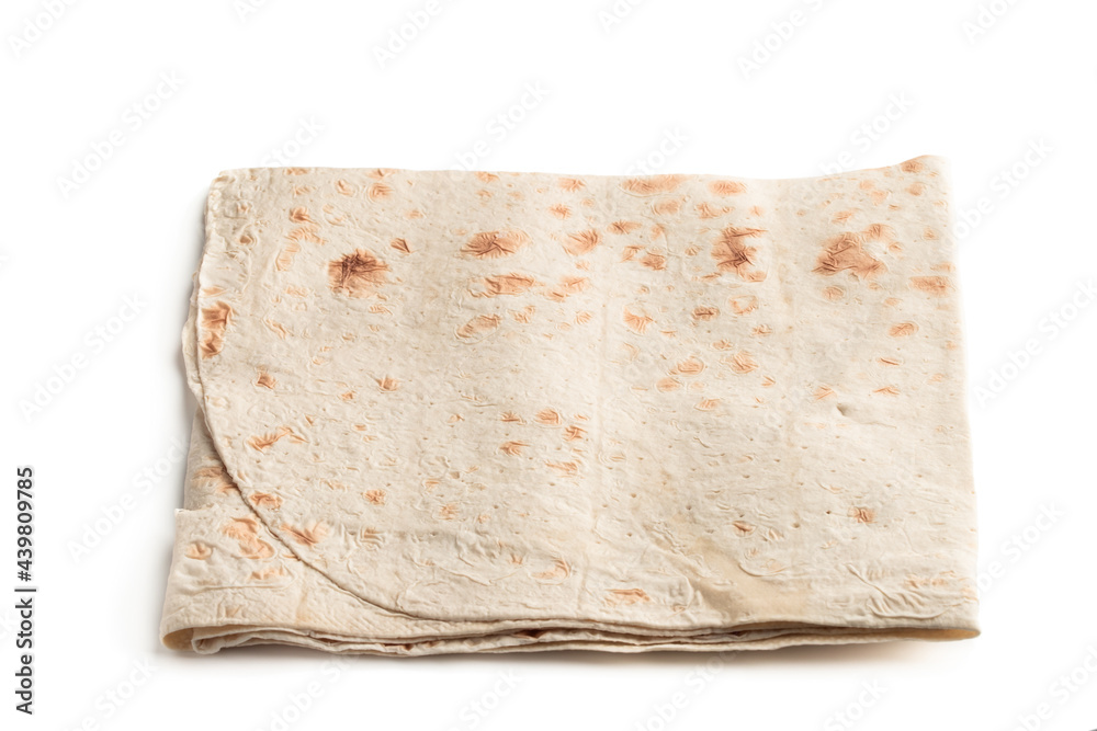 Thin pita bread isolated on white Thin pita bread isolated on white