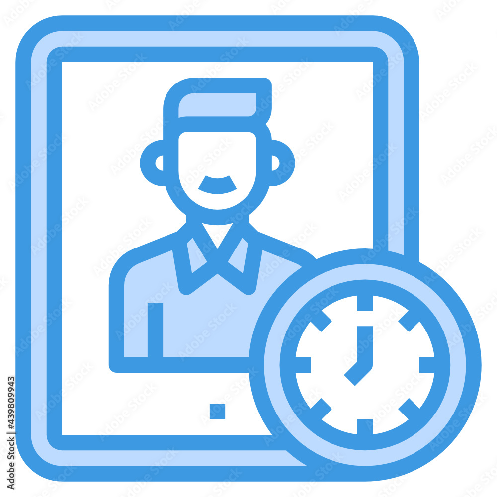 Teacher blue outline icon