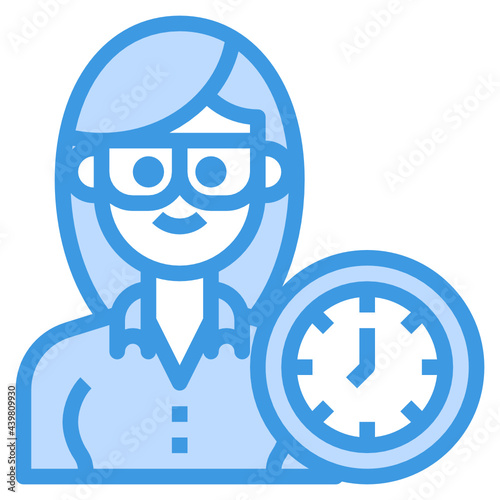 Student blue outline icon
